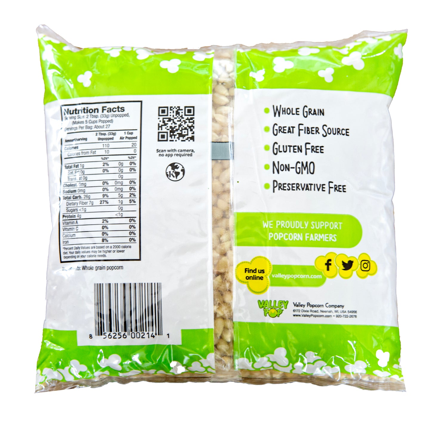 12 Count - 2 lb Bag Non-GMO White Popcorn Kernels