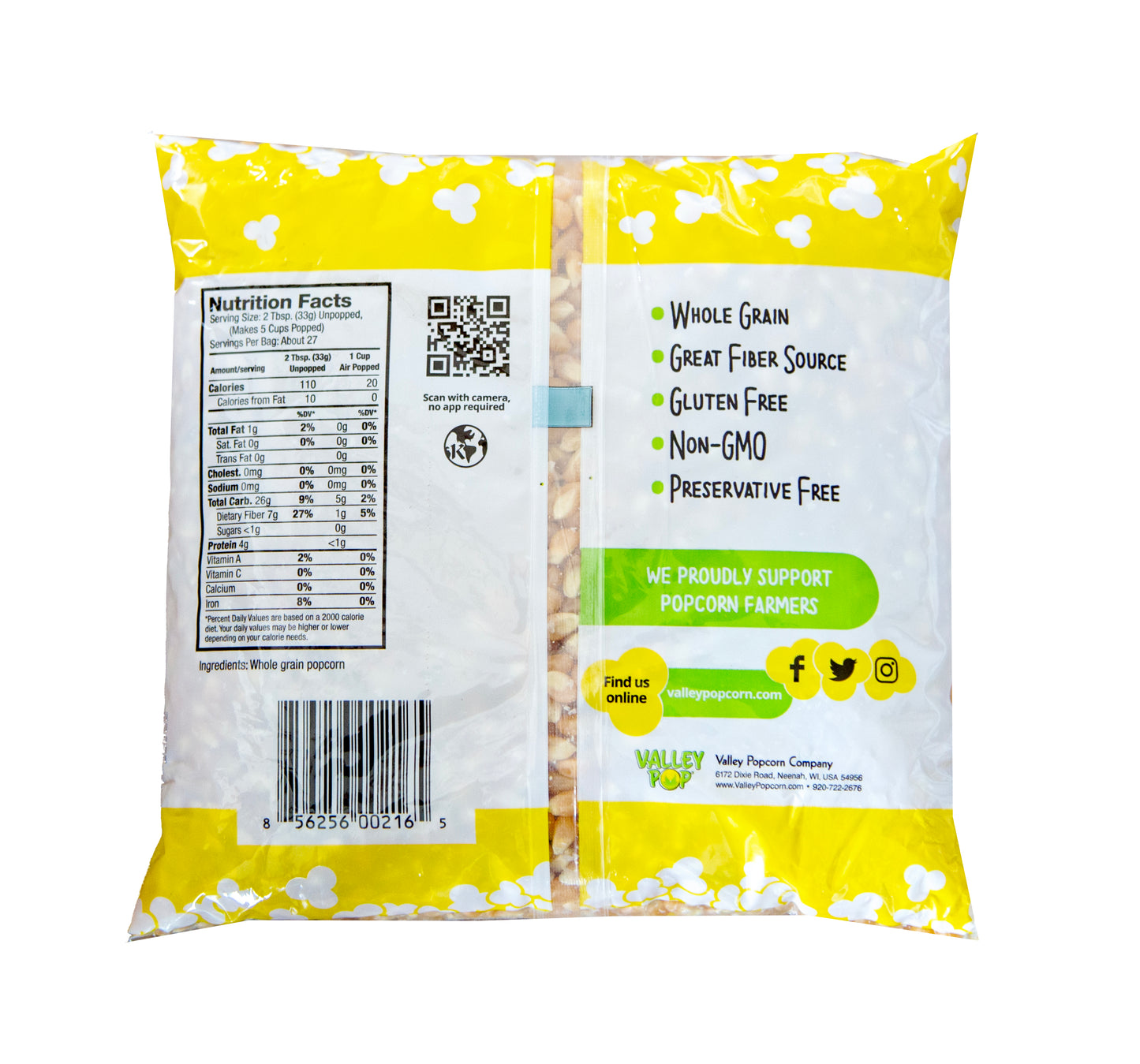 12 Count - 2 lb Bag Non-GMO Yellow Popcorn Kernels