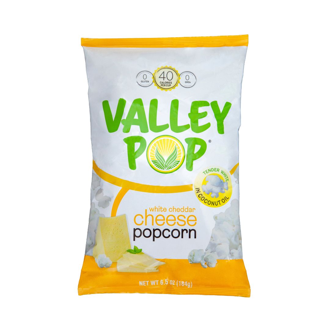 Valley Pop - 6.5oz Bag of White Cheddar Cheese Popcorn- 6 Count