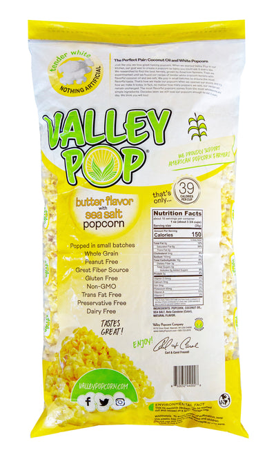 Back of 16 oz Big Bag of Yellow Popcorn